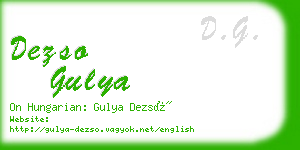 dezso gulya business card